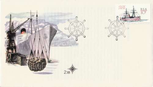 RSA 1976-10-05 Centenary of Ocean Mail Service Contract FDC 2.18 (91 031) [SACC R2]