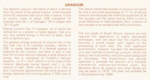 RSA 1977-10-08 Uranium Development FDC 3.4 (115 000) [SACC R2]