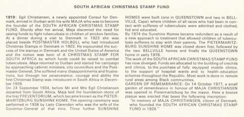 RSA 1979-09-23 50th Anniversary of the SA Christmas Fund FDC 3.16 (130 000) [SACC R1]