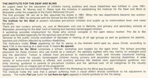 RSA 1981-06-12 Centenary of Institutes for the Deaf & Blind FDC 3.30 (123 897) [SACC R2]