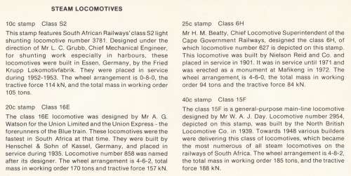 RSA 1983-04-27 Steam Locomotives FDC 4.4 [SACC R7]