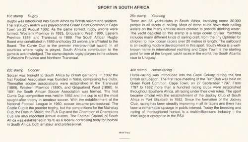 RSA 1983-07-20 Sports Activities in SA FDC 4.5 [SACC R4]