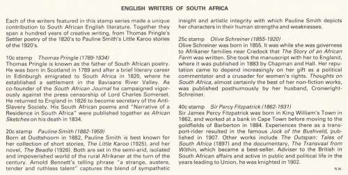 RSA 1984-02-24 SA English Authors FDC 4.7 (150 000) [SACC R7]