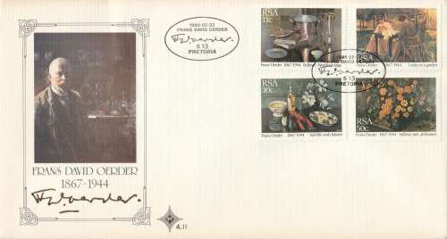 RSA 1985-02-22 Paintings by Frans David Oerder FDC 4.11 [SACC R4]