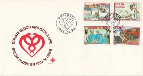 RSA 1986-02-20 Donate Blood FDC 4.15 (120 000) [SACC R7]