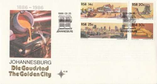 RSA 1986-09-25 The Golden City FDC 4.18 [SACC R7] Silver Date!