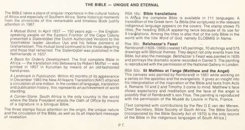 RSA 1987-11-19 The Bible Society of SA FDC 4.23 [SACC R5]
