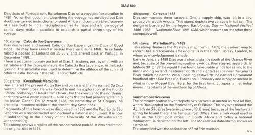 RSA 1988-02-03 500th Anniversary of Discovery of the Cape by Bartolomeu Dias FDC 4.24 [SACC R7]