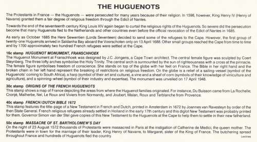 RSA 1988-04-13 300th Ann. of Arrival 1st French Huguenots at the Cape FDC 4.25 (82 000) [SACC R7]