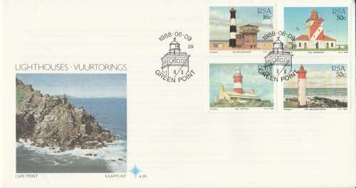 RSA 1988-06-09 Lighthouses FDC 4.26 [SACC R7]