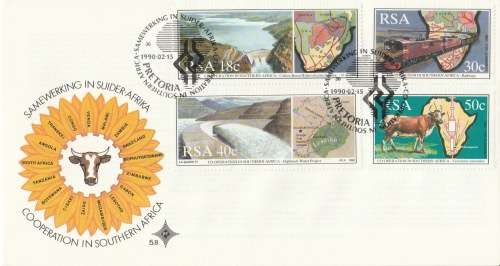 RSA 1990-02-15 Co-operation in Southern Africa FDC 5.8 (80 000) [SACC R8]
