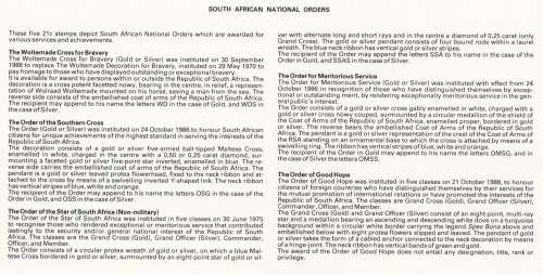 RSA 1990-12-06 The National Orders of SA FDC 5.12 [SACC R10]