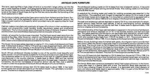 RSA 1992-07-09 Antique Cape Furniture FDC 5.20 [SACC R28]