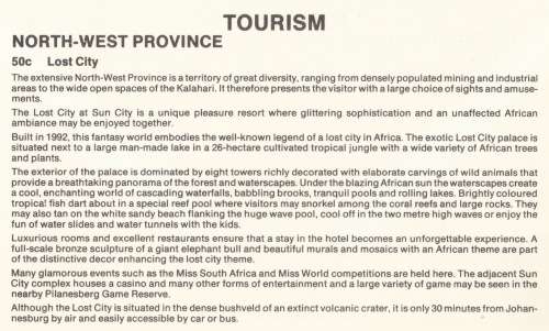RSA 1995-02-15 Tourism North-West FDC 6.10 [SACC R10]