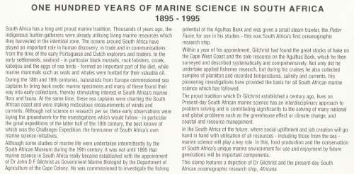 RSA 1995-08-25 100 Years Marine Science in SA FDC 6.19 [SACC R14]