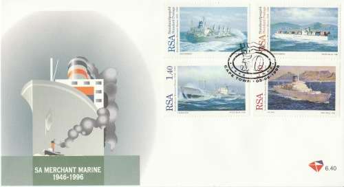RSA 1996-08-05 50th Anniversary of SA Merchant Marine FDC 6.40 (25 000) [SACC R30]