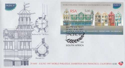 RSA 1997-05-29 World Philatelic Exhib. San Francisco, Pacific Min Sheet FDC 6.58 (24 000) [SACC R28]