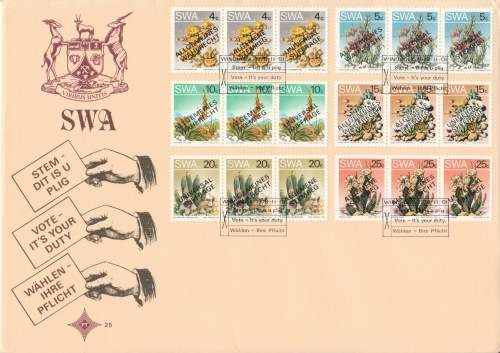 SWA 1978-11-01 Universal suffrage overprinted in German, Eng & Afr FDC 25 (78 312) - [SACC R7]