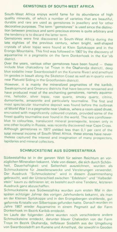 SWA 1979-11-26 Semi-Precious Stones FDC 27 (80 441) - [SACC R7]