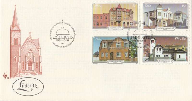 SWA 1981-10-16 Luderitz Buildings FDC 34 (126 467) - [SACC R7]