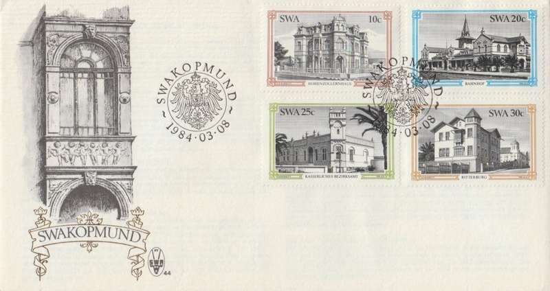 SWA 1984-03-08 Historical Buildings of Swakopmund FDC 44 (130 000) - [SACC R7]