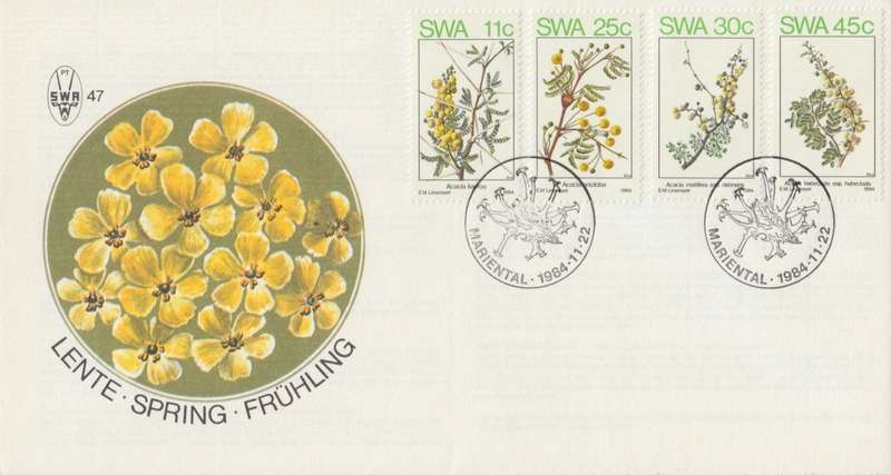 SWA 1984-11-22 Spring in S.W.A. (Acacias) FDC 47 [SACC R7]