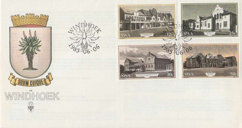 SWA 1985-06-05 Historic Buildings of Windhoek FDC 49 (115 000) [SACC R7]
