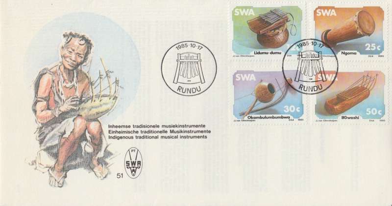 SWA 1985-10-17 Traditional Musical Instruments FDC 51 [SACC R7]