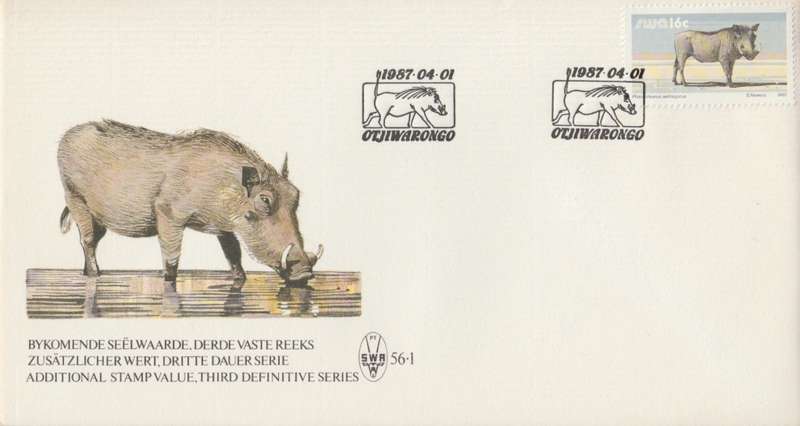 SWA 1987-04-01 Additional Value to the Definitive Issue FDC 56.1 [SACC R1]