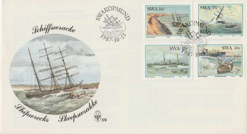 SWA 1987-10-15 Shipwrecks FDC 59 [SACC R7]
