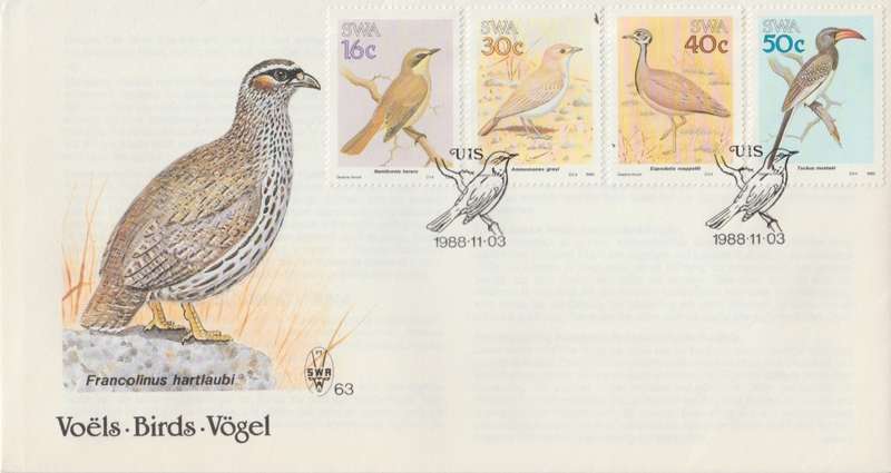 SWA 1988-11-03 Birds of S.W.A. FDC 63 (72 000) [SACC R10]