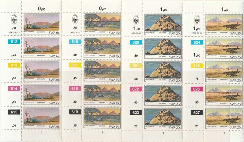 SWA 1982-08-03 Mountains of SWA SACC 407-410 x5 [SACC R50]