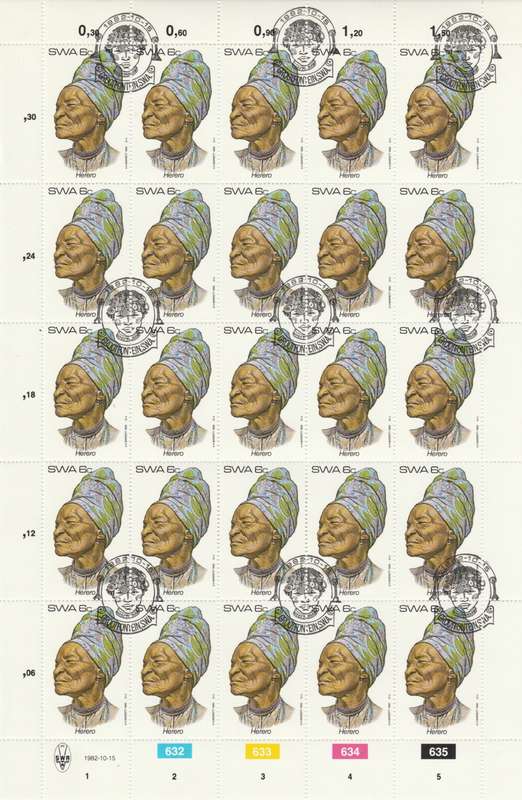 SWA 1982-10-15 Traditional Head-dresses - 6c Herero SACC 411 x25 CTO [SACC R62.50]