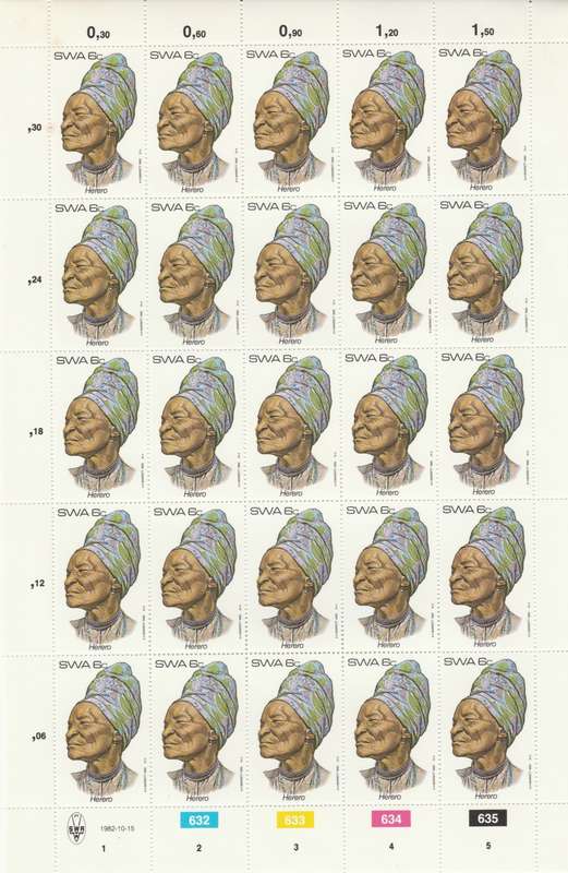SWA 1982-10-15 Traditional Head-dresses - 6c Herero SACC 411 x25 [SACC R62.50]