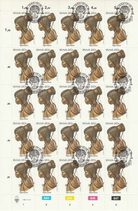 SWA 1982-10-15 Traditional Head-dresses - 20c Ngandjera SACC 413 x25 CTO [SACC R62.50]