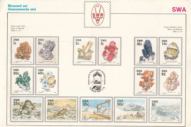 SWA 1989-11-16 4th Definitive Issue - Mines and Minerals SACC 534-549 (excl. 540) [SACC R29]