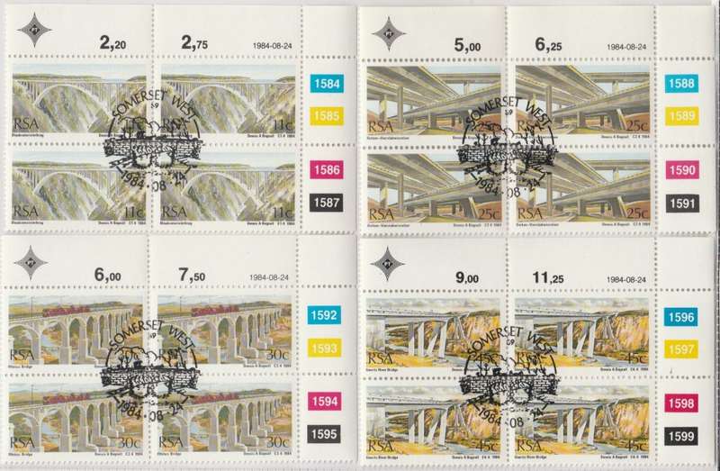 RSA 1984-08-24 South African Bridges SACC 567-570 x4 [SACC R40] Date of Issue CTO!