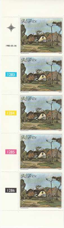 RSA 1980-05-06 Tribute to Piter Wenning - 25c SACC 479 x5 [SACC R12.50]