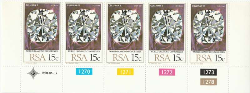 RSA 1980-05-12 World Diamond Congress - 15c SACC 481 x5 [SACC R12.50]
