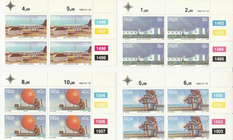 RSA 1983-01-19 Weather Stations - SACC 541-544 x4 [SACC R40]