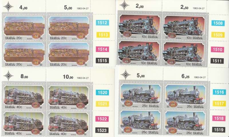 RSA 1983-04-27 Steam Locomotives - SACC 545-548 x4 [SACC R40]
