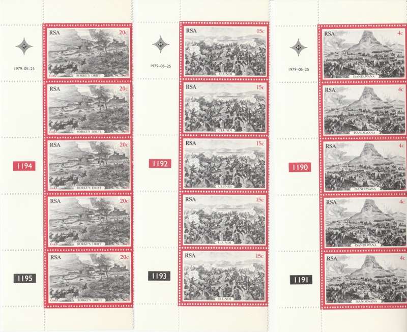 RSA 1979-05-25 Centenary of the 1879 Zulu War - SACC 463-465 x5 [SACC R30]