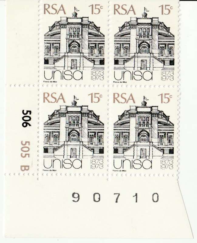 RSA 1973-04-02 Centenery of UNISA SACC 343 x4 (B) [SACC R120]