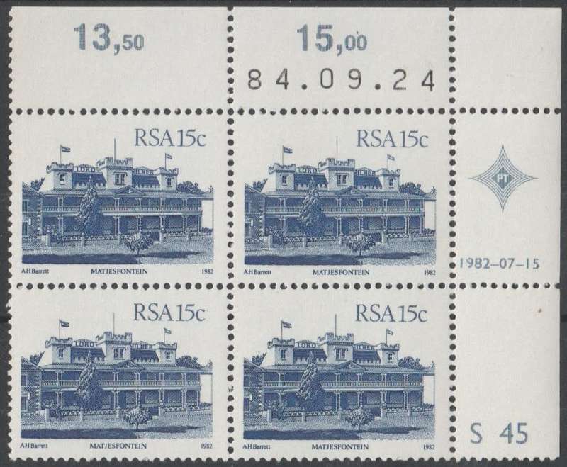 RSA 1984-09-24 4th Definitive Issue - SACC 525 x4 (Cylinder S45) [SACC R2]