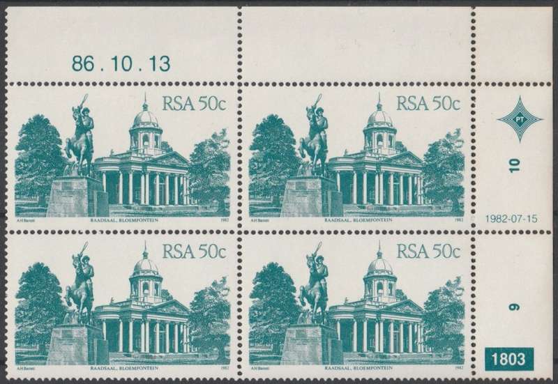 RSA 1986-10-13 4th Definitive Issue - SACC 529a x4 (Plate 1803) [SACC R80]