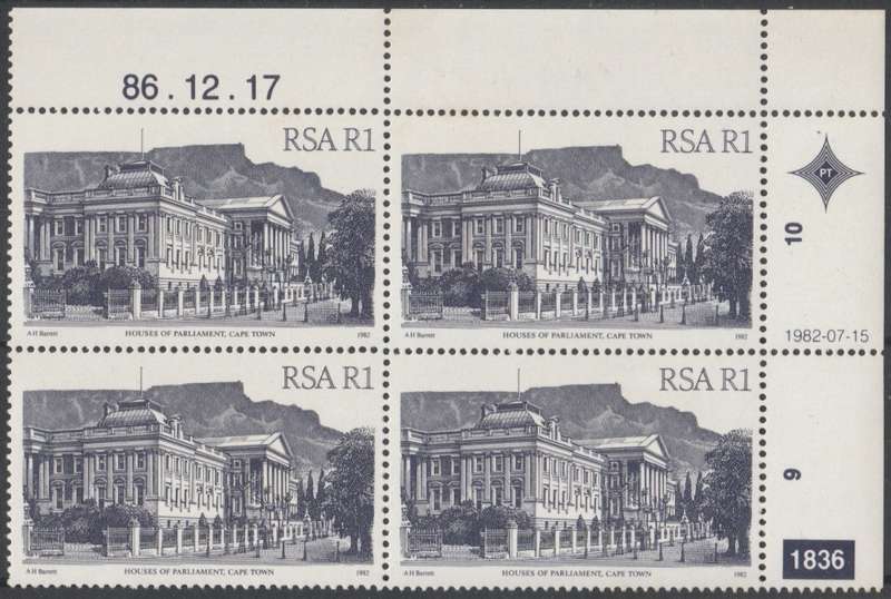 RSA 1986-12-17 4th Definitive Issue - SACC 530a x4 (Plate 1836) [SACC R100]