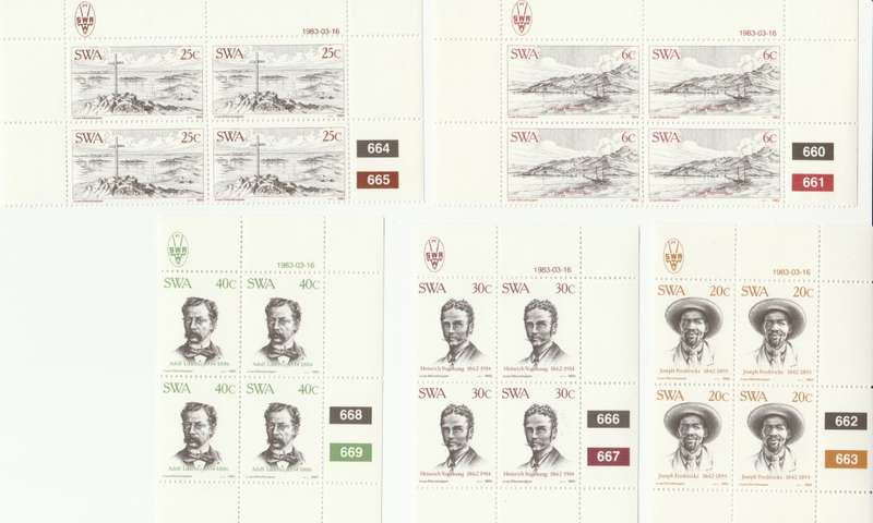 SWA 1983-03-16 Centenary of Lüderitz - SACC 415-419 x4 [SACC R50]