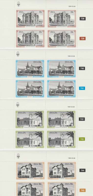 SWA 1984-03-08 Historical Buildings of Swakopmund - SACC 432-435 x4 [SACC R40]