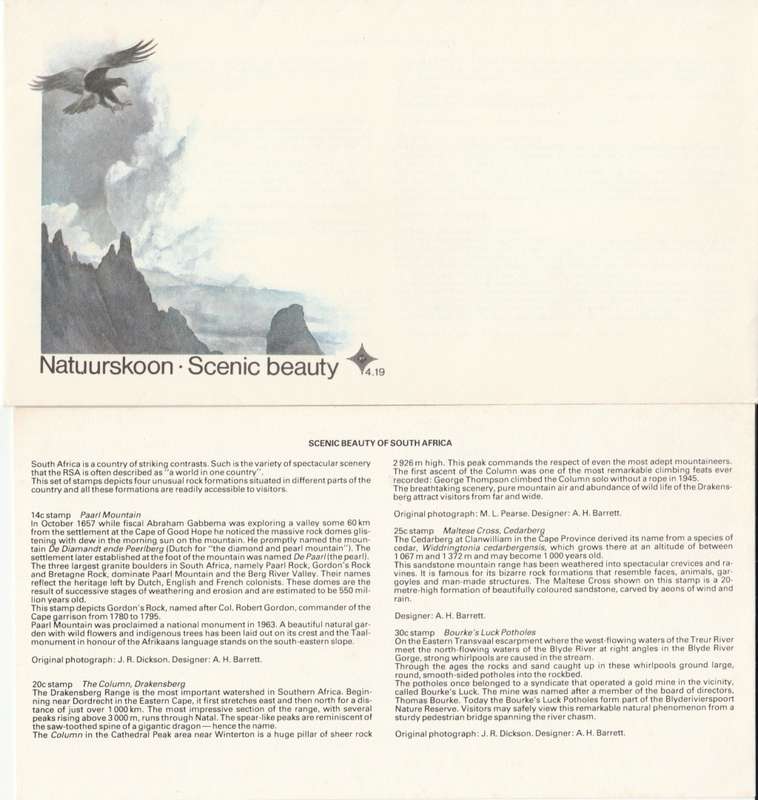 RSA 1986-11-20 Scenic Beauty FDC 4.19 (90 000) [SACC R7] Unserviced!