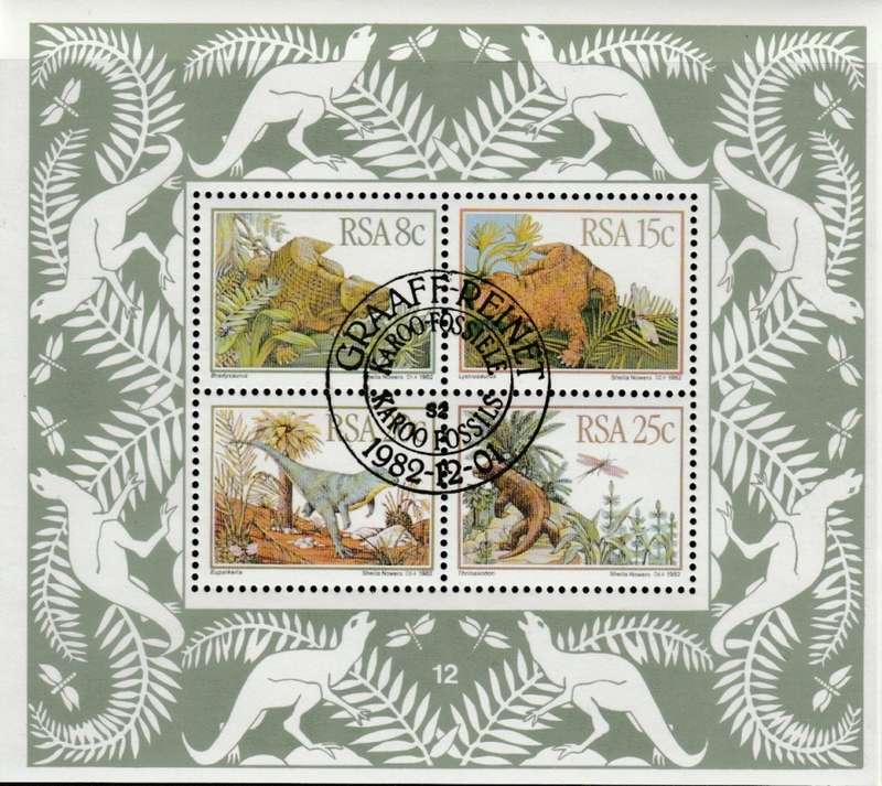 RSA 1982-12-01 Prehistoric Animals Min Sheet (300 000) - SACC 540 [SACC R10] Date of Issue CTO!